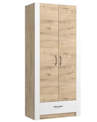 Шкаф гардеробный Ева 5 М1 дуб ирландский/белый матовый в Нальчике - изображение
