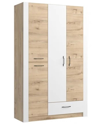 Шкаф гардеробный Ева 5 М2 дуб ирландский/белый матовый в Нальчике - изображение