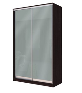 Шкаф 2-х створчатый Хит-22-14-22 с цветным стеклом, средне-серый 074, Венге в Нальчике