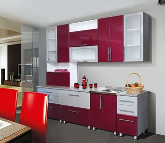 Модульная кухня Мыло 224 2600, цвет Бордо металлик/Серебристый металлик в Нальчике - предосмотр