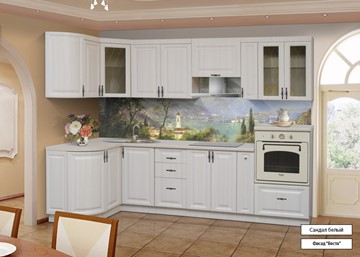 Модульная кухня Веста 1330х2800, цвет Сандал белый в Нальчике - предосмотр