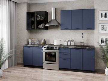 Модульный кухонный гарнитур 2600 Индиго, Черный/Темно-синий в Нальчике - предосмотр