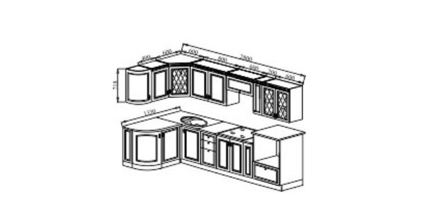 Модульная кухня Веста 1330х2800, цвет Сандал белый в Нальчике - изображение 2