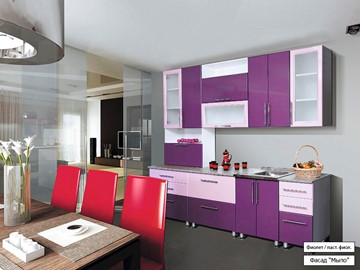 Гарнитур на кухню Мыло 224 2600, цвет Фиолет/Пастель фиолет в Нальчике - предосмотр