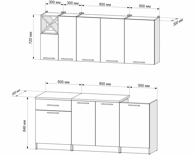 Гарнитур кухонный Глория 1,9 м (Дуб Сонома/Белый) в Нальчике - изображение 2