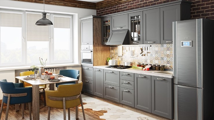 Кухонный гарнитур Одри №1 (Серый) в Нальчике - изображение