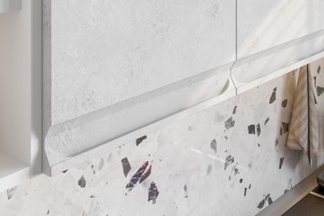 Кухонный угловой гарнитур Вельвет, бетон графит/бетон снежный в Нальчике - предосмотр 5