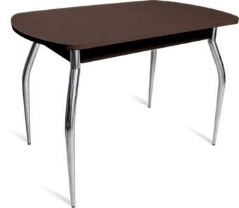 Кухонный обеденный стол ПГ-05 ЛДСП, венге ЛДСП/35 гнутые металл хром в Нальчике