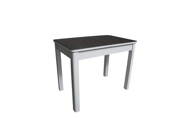 Кухонный стол раскладной Айсберг-2СТ белое/черное/прямые массив в Нальчике - изображение