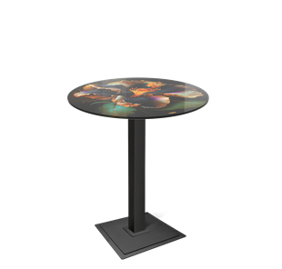 Барный стол SHT-TU5-BS1/H110 / SHT-TT32 80 стекло/МДФ (ночной цветок/черный) в Нальчике