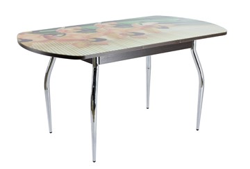 Кухонный стол раскладной ПГ-02СТФ венге/бамбук/35 хром гнутые в Нальчике