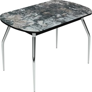 Обеденный раздвижной стол Ривьера исп.2 хром №5 (Exclusive h172/черный) в Нальчике