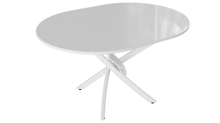 Раздвижной стол Diamond тип 3 (Белый муар/Белый глянец) в Нальчике - изображение 1
