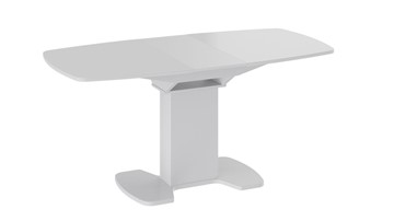 Обеденный раздвижной стол Портофино (СМ(ТД)-105.02.11(1)), цвет Белый глянец/Стекло белое в Нальчике - предосмотр 1