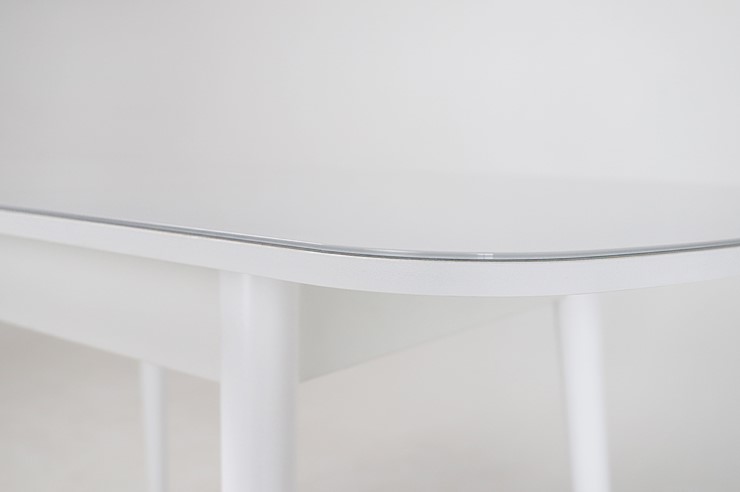 Кухонный раскладной стол Хоста, опоры массив цилиндрический, Белый в Нальчике - изображение 2