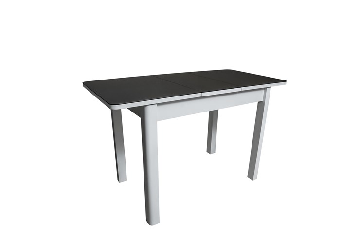 Кухонный стол раскладной Айсберг-2СТ белое/черное/прямые массив в Нальчике - изображение 1