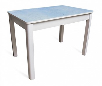 Кухонный стол раздвижной Айсберг мини СТФ, белое лдсп/капли/40 прямые массив белые в Нальчике