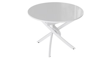 Раздвижной стол Diamond тип 3 (Белый муар/Белый глянец) в Нальчике - предосмотр