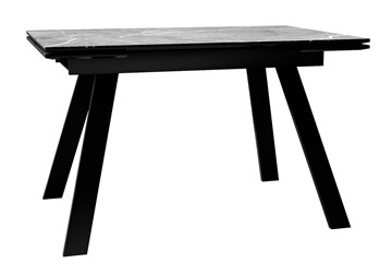 Кухонный стол раздвижной DikLine DKL140 Керамика Серый мрамор/опоры черные (2 уп.) в Нальчике