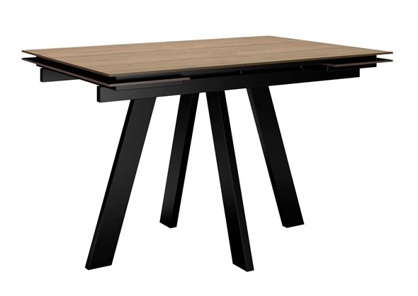 Кухонный раскладной стол DikLine DM120 Дуб галифакс / опоры черные в Нальчике - изображение