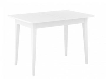 Обеденный раздвижной стол Dikline M110 Белый/стекло белое сатин/ножки MM белые в Нальчике