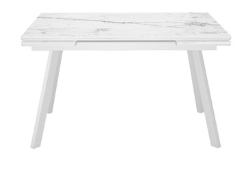 Раздвижной стол DikLine SKA125 Керамика Белый мрамор/подстолье белое/опоры белые (2 уп.) в Нальчике