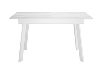 Стол раздвижной DikLine SKH125 Керамика Белый мрамор/подстолье белое/опоры белые (2 уп.) в Нальчике