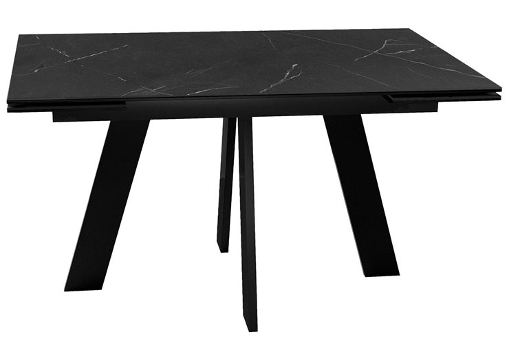 Раздвижной стол DikLine SKM140 Керамика Черный мрамор/подстолье черное/опоры черные (2 уп.) в Нальчике - изображение 2