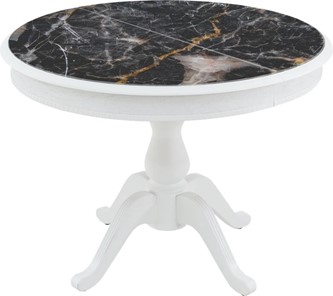 Кухонный овальный стол Фабрицио-1 Glass, Круг 1000, фотопечать (Мрамор 10) в Нальчике