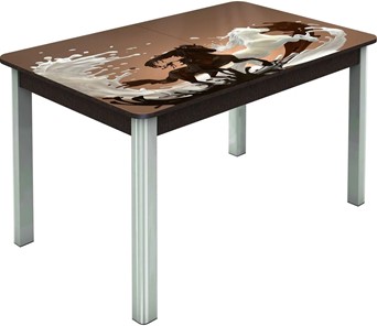 Обеденный раздвижной стол Гамбург исп.1 ноги метал. крашеные №23, Фотопечать (Кофе №18) в Нальчике