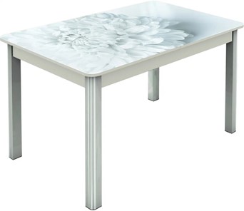 Кухонный стол раскладной Гамбург исп.2 ноги метал. крашеные №23, Фотопечать (Цветы №27) в Нальчике - предосмотр