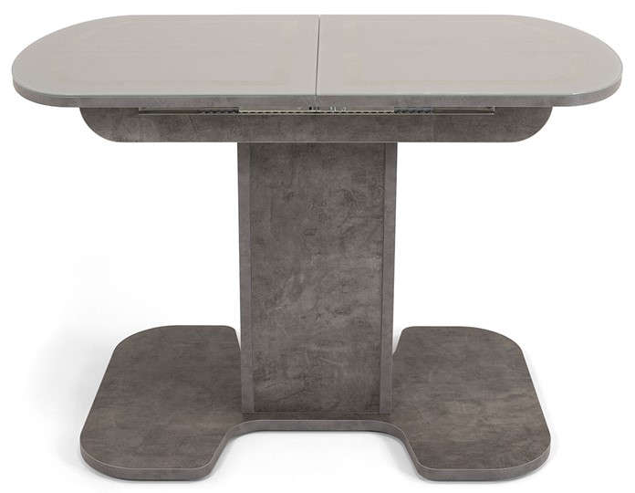Кухонный стол раскладной Киото-1 (ноги серый камень, серебро/серый камень) в Нальчике - изображение 1