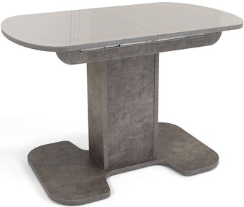 Кухонный стол раскладной Киото-1 (ноги серый камень, серебро/серый камень) в Нальчике