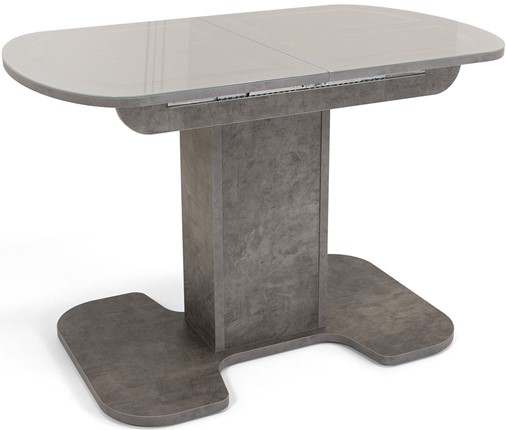 Кухонный стол раскладной Киото-1 (ноги серый камень, серебро/серый камень) в Нальчике - изображение