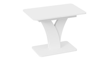 Кухонный стол раздвижной Люксембург тип 2 (Белый/Стекло белое матовое) в Нальчике - предосмотр