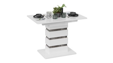 Кухонный стол раскладной Мадейра тип 1 (Белый глянец/Ателье темный) в Нальчике