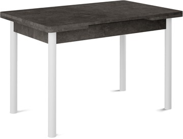 Обеденный раздвижной стол Милан-1 EVO, ноги металлические белые, серый камень в Нальчике