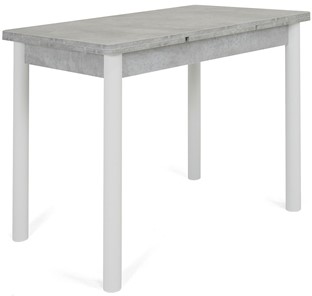 Обеденный раздвижной стол Милан-1 EVO, ноги металлические белые, светлый цемент в Нальчике
