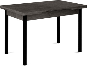 Кухонный стол раскладной Милан-1 EVO, ноги металлические черные, серый камень в Нальчике