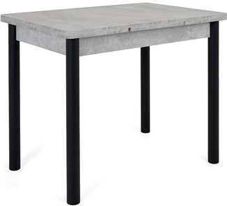 Кухонный стол раздвижной Милан-1 EVO, ноги металлические черные, светлый цемент в Нальчике