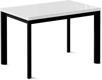 Кухонный стол раскладной Нагано-1G (ноги черные, стекло cristal/белый цемент) в Нальчике