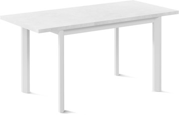 Кухонный стол раздвижной Нагано-1L (ноги металлические белые, белый цемент) в Нальчике - предосмотр 1
