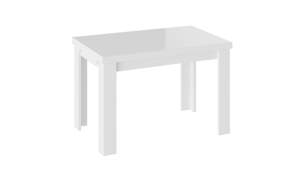 Стол раздвижной Норман тип 1, цвет Белый/Стекло белый глянец в Нальчике - изображение