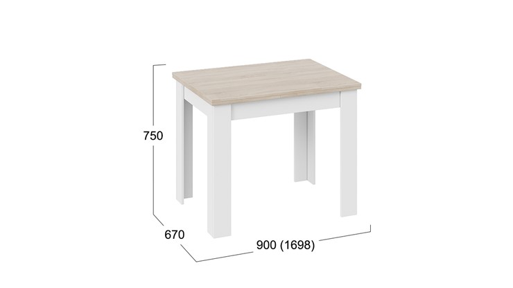 Кухонный раскладной стол Промо тип 3 (Белый/Дуб сонома светлый) в Нальчике - изображение 4