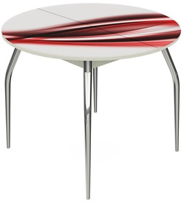 Кухонный раздвижной стол Ривьера - Круг, ноги метал. крашеные №24, ФП (Текстура №50) в Нальчике