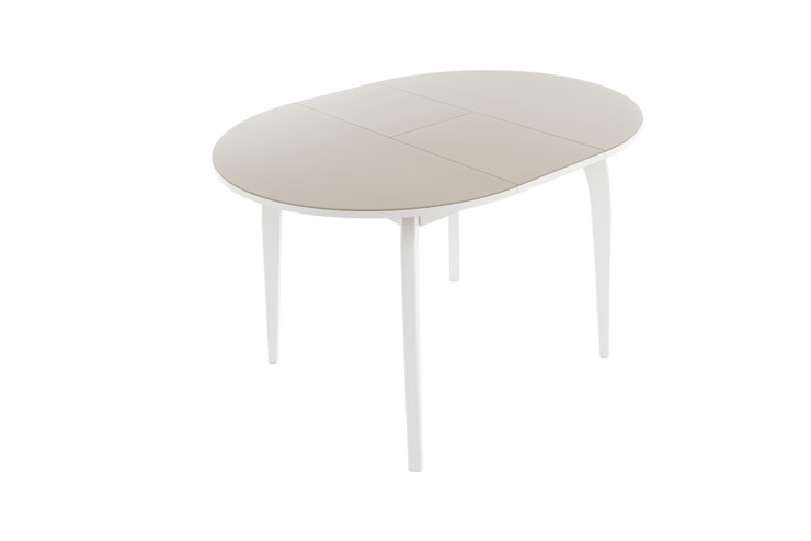 Кухонный стол раскладной Ривьера исп. круг хром №5 (стекло белое/черный) в Нальчике - изображение 2