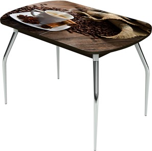 Обеденный раздвижной стол Ривьера исп.1 ноги метал. крашеные №24 Фотопечать (Кофе №22) в Нальчике