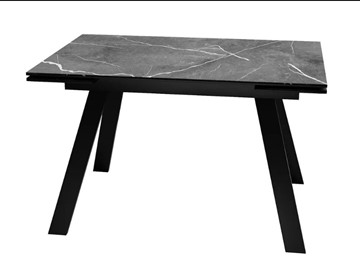 Раздвижной стол SKL 140, керамика черный мрамор/подстолье черное/ножки черные в Нальчике