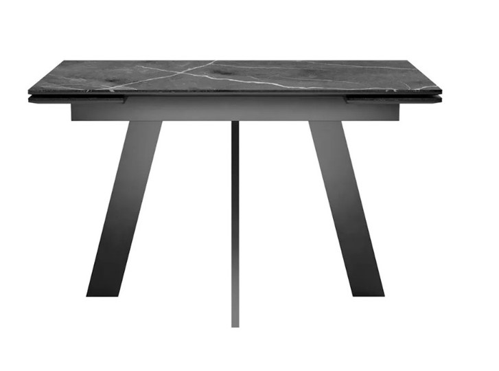 Кухонный стол раздвижной SKM 120, керамика черный мрамор/подстолье черное/ножки черные в Нальчике - изображение 2