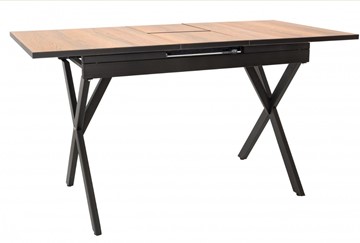 Кухонный раздвижной стол Стайл № 11 (1100/1500*700 мм.) столешница Оптивайт , фотопечать, форма Флан, с механизмом бабочка в Нальчике - предосмотр